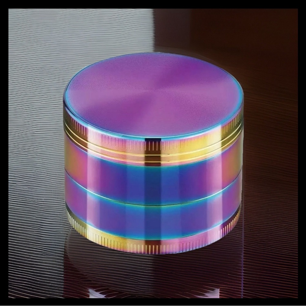 4pc 2.5” Rainbow Hippie Spice Herb Tobacco Grinder Metal NEW Magnetic Top